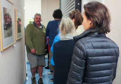 Lines to vote at the East Hampton Emergency Services Building were out the door and into the hallway at midday on Tuesday.