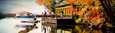 This panoramic fall scene was photographed at Lake Placid by the American photographer Lee Howick in 1966.