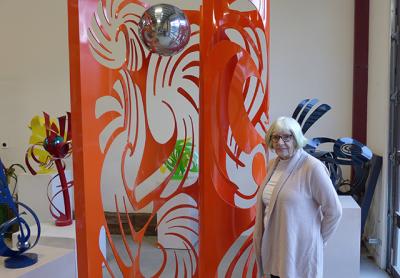 Phyllis Hammond’s Springs studio is a maze of colorful aluminum sculptures.