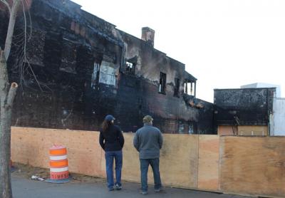 The owner of the Sag Harbor Cinema site, which is partially vacant after the cinema’s lobby was demolished in December, has yet to grant the owners of 69 Main Street access across his property so that they can begin to shore up the building.