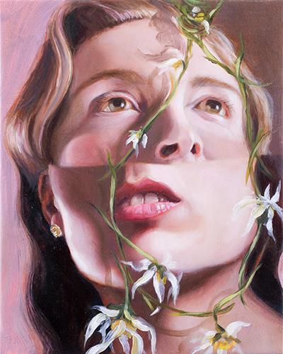 The Sara Nightingale Gallery’s “Open Garden” exhibition will feature its first showing of work by Judy Mannarino, whose painting “Daisy Noose,” above, will be on view.