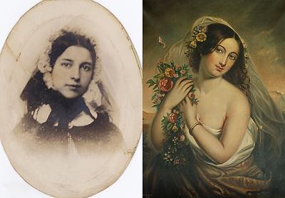 Hubbard Latham Fordham’s “Crowning of Mercy,” called a “splendid example of high Victorian idealization,” was found in an attic closet at the Sag Harbor Historical Society. The woman who served as the model for the painting (left) was Emily Fairchild Fordham Keese.