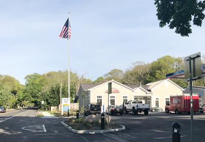 The Sag Harbor Village Zoning Board of Appeals denied a variance for a 60-foot flagpole, which was put up without permission at the gas station on Route 114.