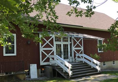 The exterior of the old Amagansett Applied Arts building, which will host the Upstairs Art Fair in July