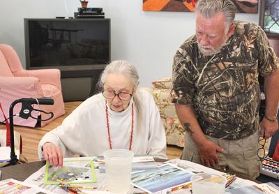 Jenna Rolf, 93, said she sees her surroundings differently since she started painting last year.