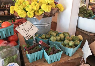 Okra is one of several unusual crops popping up at South Fork farm stands such as Amber Waves.