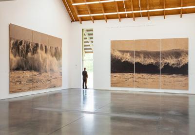 An installation view of “Wood Wave L” at the Parrish Art Museum in Water Mill