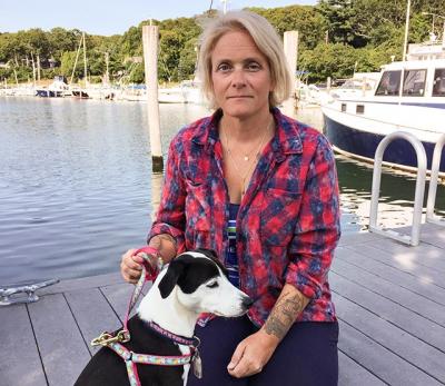 Kim Nalepinski and her dog, Banksy, are safe with her parents in East Hampton, but her community of Coral Bay on St. John was left devastated by Hurricane Irma.