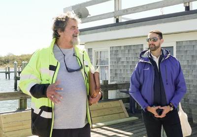 Bryan Wilson and Clint Plummer of Deepwater Wind detailed the Block Island Wind Farm to South Fork residents on Monday.