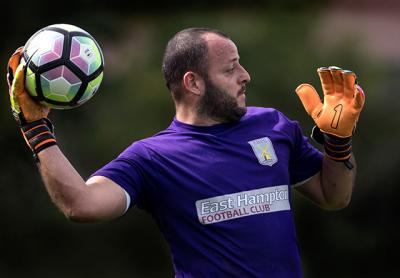 Olger (Quique) Arayas, the over-30 men’s soccer team’s goalie, thinks this may be the year for Hampton United.