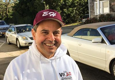 Manny Vilar, the Republican candidate for East Hampton Town supervisor, campaigned last week outside the East Hampton I.G.A.