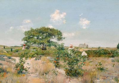 Ned Smyth noticed that William Merritt Chase’s Shinnecock landscapes such as this one, painted around 1894, often feature evidence of Long Island’s formation as a glacial moraine.