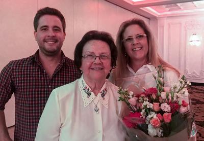 Mary Vorpahl, center, was flanked by her grandson Kyle Ballou and her daughter Susan Vorpahl as she accepted the East Hampton Town Republican Committee’s Woman of the Year award at a county Republican Women’s Association gathering last week.