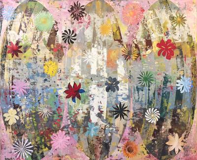 Perry Burns has channeled his fascination with Islamic art into his “Flower Tapestries” series.