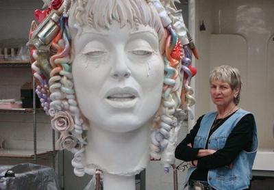 Audrey Flack, with one of her sculptures, is the 2018 Guild Hall Academy of the Arts recipient of a lifetime achievement award in visual art.