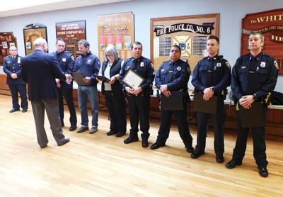 First responders who saved a man’s life received commendations from the village board.