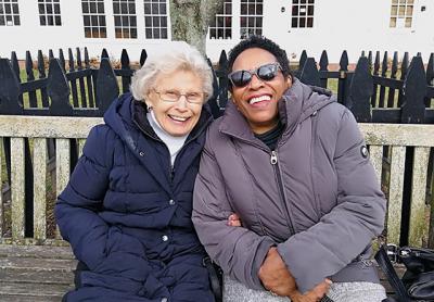 Enda Steck, left, and Audrey Gaines have served together on the East Hampton Town Anti-Bias Task Force since it was created in 1993 to address discrimination.