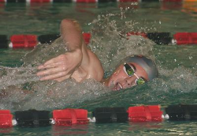 Ethan McCormac was East Hampton High’s sole representative in the state meet held last weekend at the Nassau County Aquatics Center.