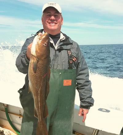 Frank Sabia of Amagansett held a codfish taken last week aboard the charter boat Blue Fin IV out of Montauk.