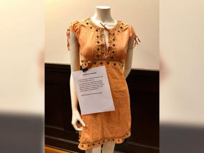 A sexual assault awareness event hosted by the Retreat on Monday at the East Hampton Library included the exhibit “What Were You Wearing?” — a collection of clothing depicting what survivors of sexual assault wore at the time they were attacked.