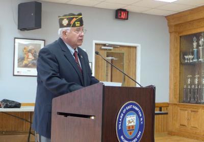 John Geehreng, the commander of the Veterans of Foreign Wars Post 550, sought permission to erect a memorial to an East Hampton resident who was killed in combat during the Vietnam War.