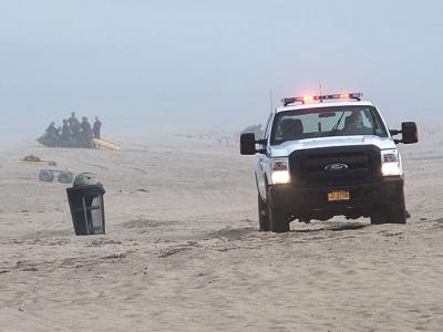East Hampton Town lifeguards, who were in the midst of training Saturday afternoon, waited for word as to the location of a downed plane that left four people dead.