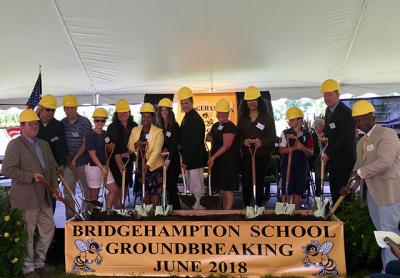 On Friday, state officials, members of the Bridgehampton School Board, administrators, and students celebrated the coming expansion of the school with a groundbreaking ceremony. Construction is to begin in about three weeks.