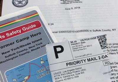 A letter sent to some Montauk residents by the Army Corps of Engineers cost $6.35 to send priority mail. It included a safety guide informing people what to do if they encounter old military munitions at Camp Hero or in the waters off the former military installation.