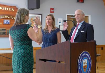 Rose Brown and Arthur Graham, who won seats on the East Hampton Village Board on June 19, were sworn in on Tuesday.