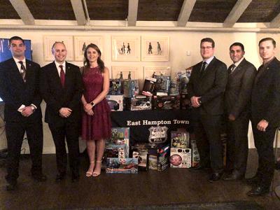 The East Hampton Town Police Benevolent Association collected 40 toys at its annual holiday party on Saturday at Gurney’s Resort and will distribute them before the holidays.