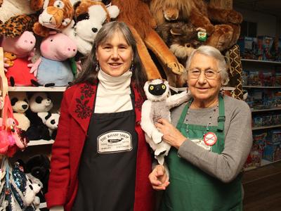 “People come to Sag Harbor for a unique experience and the personal nature of the shops,” said Gwen Waddington, left, who owns the Wharf Shop with her mother, Nada Barry.