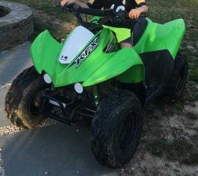 Two lime green Kawasaki all-terrain vehicles were stolen from a wooded area on a Denise Street property, police said.