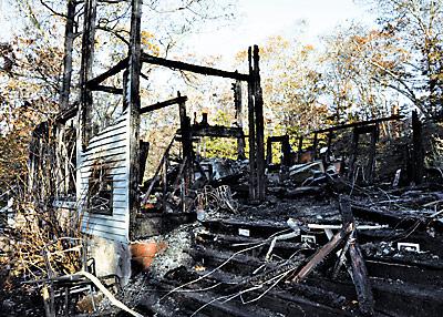 A house owned by two families at 68 Fresh Pond Road in Amagansett burned to the ground on Nov. 11, killing two dogs who may have been involved in starting the fire.