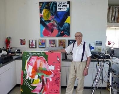 Athos Zacharias in his high-ceilinged, sky-lit studio in Springs