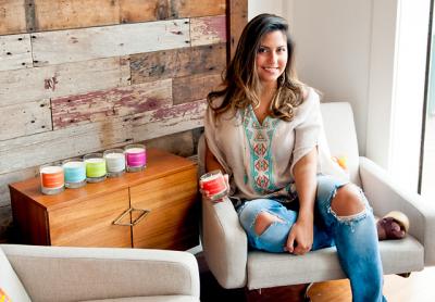 Brittany Torres makes, packages, delivers, and ships all of her Hamptons Handpoured candles herself.