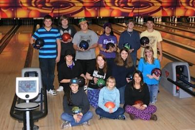 East Hampton’s bowlers are, from left to right, starting with the bottom row, Sam Baylinson, Kyra Daniels, Cheyenne Mata, Matthew Napolillo, Gabby Green, Victoria Nardo, Andi Dargis, Mike Cahill, Jackson Clark, Andrew Payne, Melina Lopez, Rick Nardo, and Dan Ruggiero. Chris Duran, a Pierson student, is not pictured.