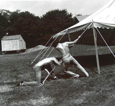 Robert Giard's "Bridgehampton Horse Show" is an example of the photographer's interest in recording the workers who serve the South Fork.