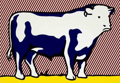 Art objects in multiple mediums are part of a collection donated to the Whitney Museum of American Art by the Roy Lichtenstein Foundation, including “Bull VII,” above, a 1973 lithograph, screenprint, and linecut on paper, and “Lamp,” below, a painting on wood.