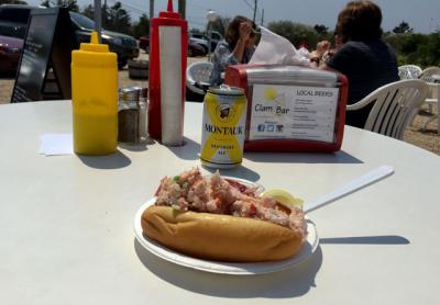 A lobster roll from the Clam Bar