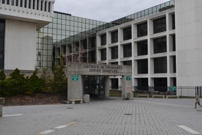 The court in Riverside where Jason Lee is on trial for the alleged rape of an Irish student in East Hampton in 2013.