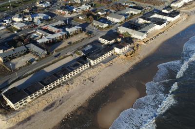 Downtown Montauk in December 2012, a little more than month after being battered by Hurricane Sandy.