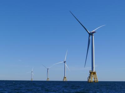 The wind turbines off of Block Island