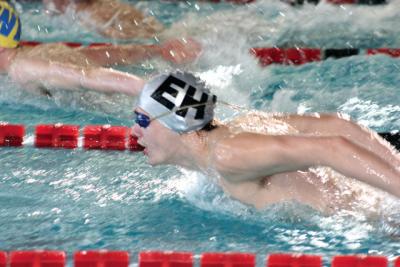 A competitor in the Y.M.C.A. East Hampton RECenter pool, which hosts both teams and recreational swimmers.