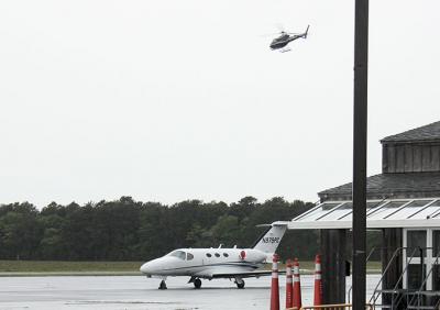 Town officials on Friday announced that they had revoked a license agreement with Fly Blade, which offers scheduled and charter helicopter flights to East Hampton Airport.