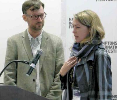 David Nugent, HIFF’s artistic director, looked on as Michele Mitchell gave an emotional thank-you on Monday. “The Uncondemned,” which she co-directed with Nick Louvel, won two awards at the festival.