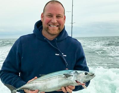 Pat Wallace of Shelter Island caught this green bonito on Nov. 19 aboard the Sea Wife out of Montauk.