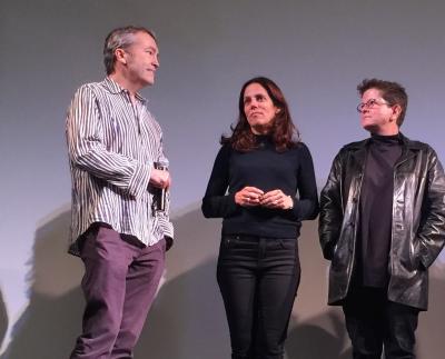 Carter Burwell with Elizabeth Karlsen and Phyllis Nagy at the Hamptons International Film Festival screening of "Carol," a film that along with "Anomalisa" won him the best score of 2015 from the Los Angeles Film Critics Association.