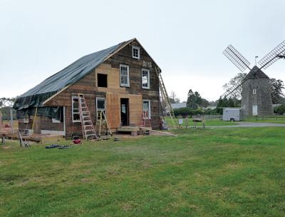 The Gardiner Home Lot in East Hampton Village, where a house is undergoing restoration to its original appearance, was purchased with money from the community preservation fund in 2014.