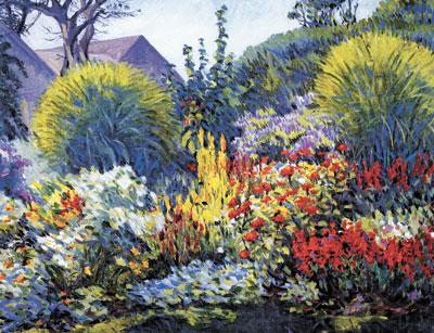 Allen Townsend Terrell, an architect turned artist, painted “Summer Flowers,” an East End garden, in 1927.