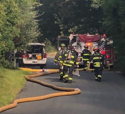 The East Hampton Fire Department found heavy smoke and a fire in the living room of a house at 29 Hedges Banks Drive in East Hampton Thursday morning.